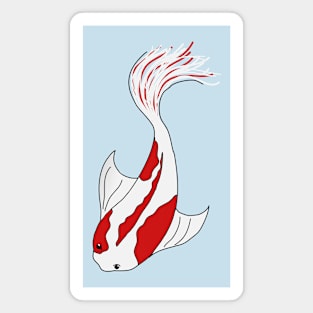 red and white koi fish Magnet